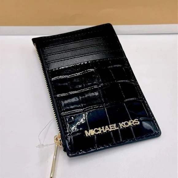 MICHAEL KORS JET SET TRAVEL MEDIUM TZ CARD CASE IN BLACK - Picture 5 of 10